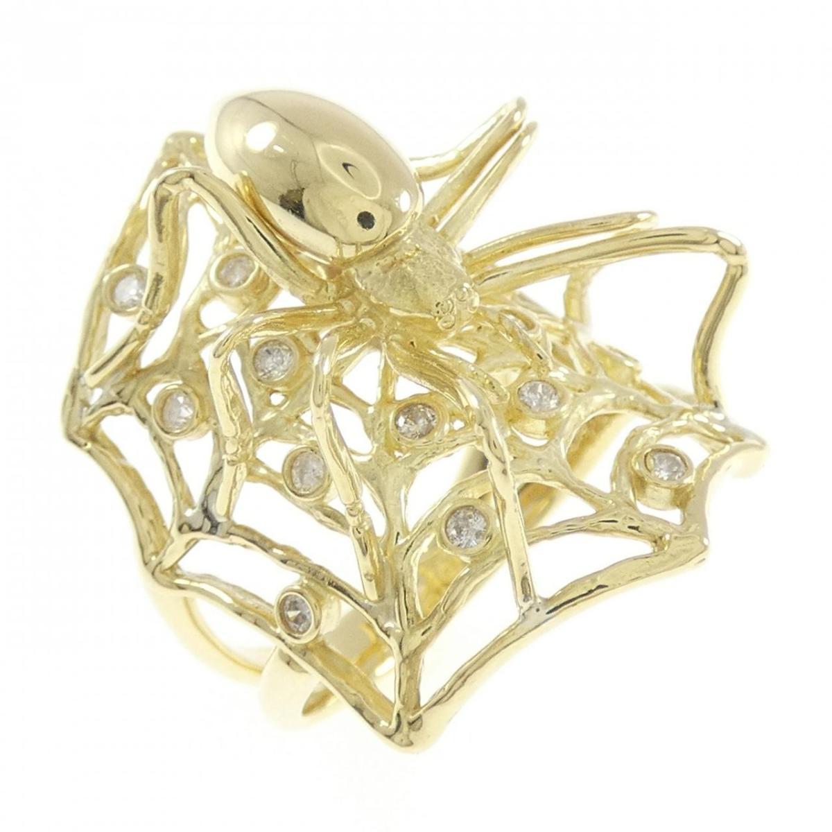 K18YG スパイダー ダイヤモンド リング 0.24CT【中古】