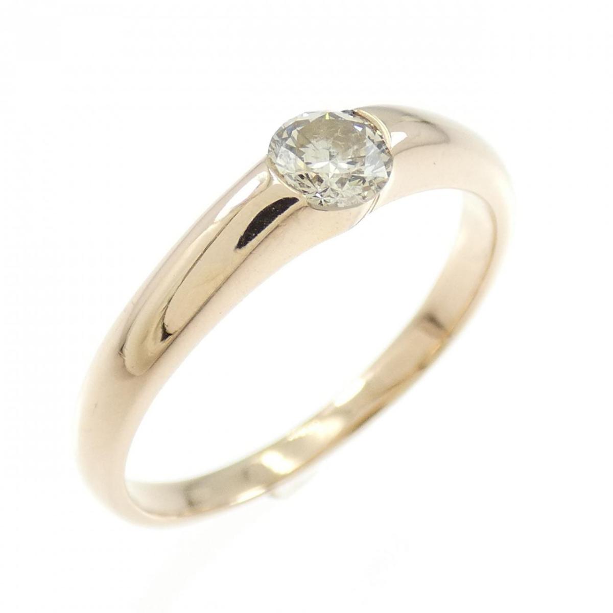 K18PG ソリティア ダイヤモンド リング 0.23CT【中古】