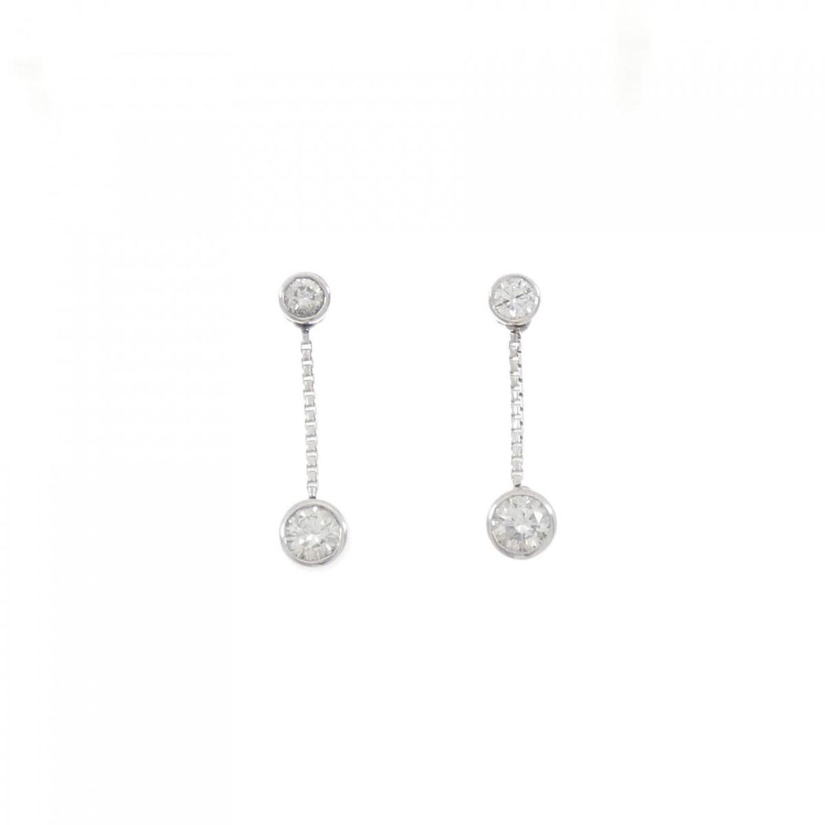 K18WG/K14WG ダイヤモンド ピアス 0.52CT【中古】