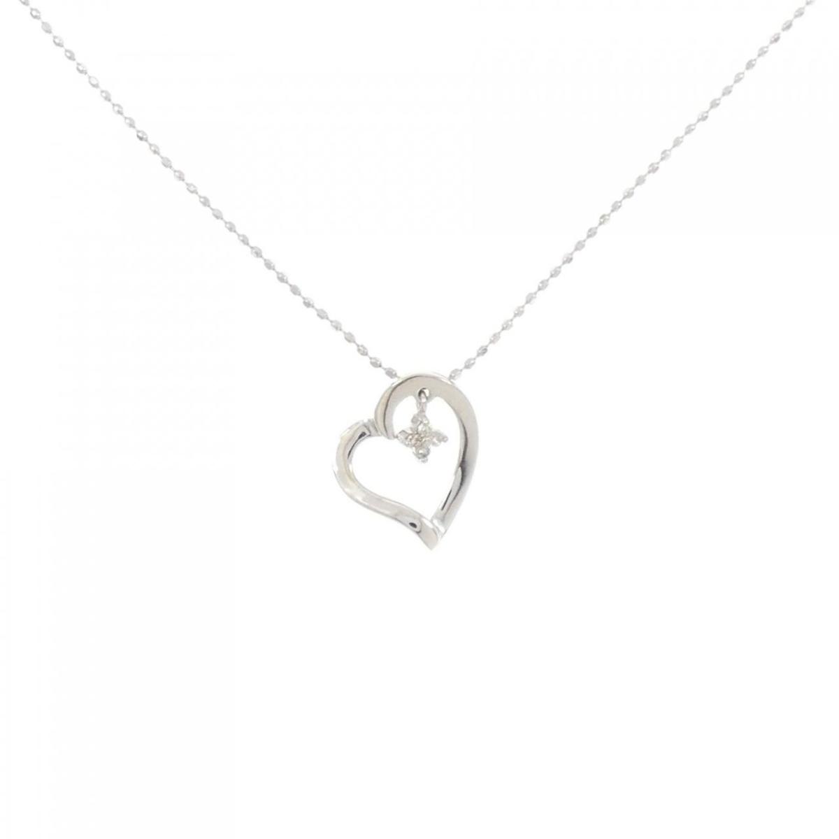 K10WG ハート ダイヤモンド ネックレス 0.03CT【中古】|KOMEHYO ONLINESTORE 店