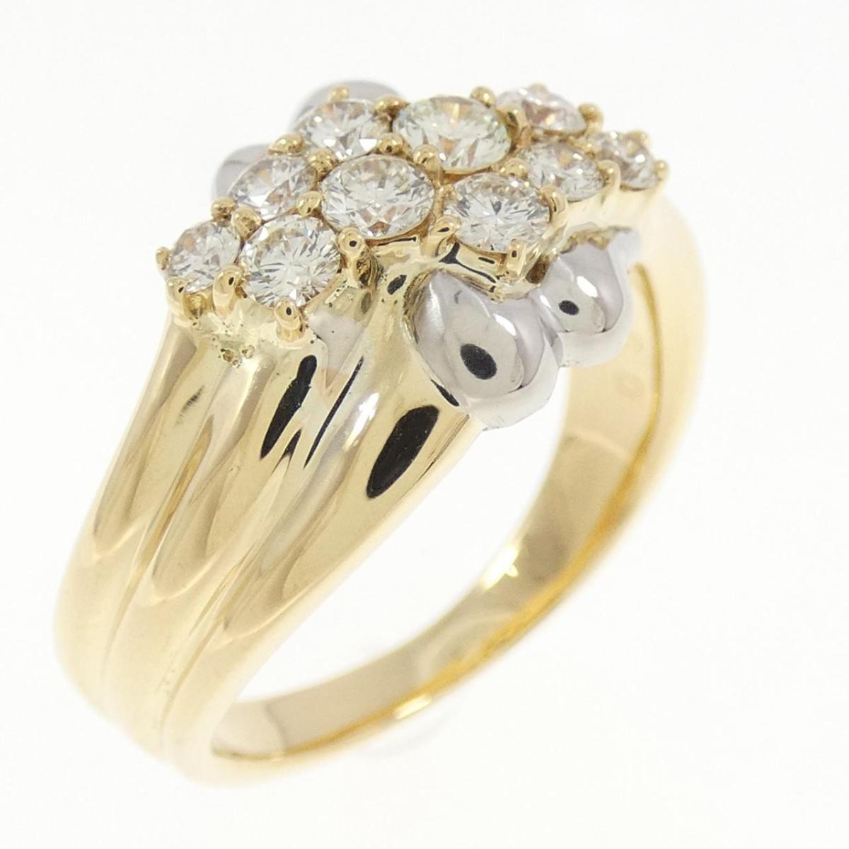 K18YG/PT900 ダイヤモンド リング 0.50CT【中古】