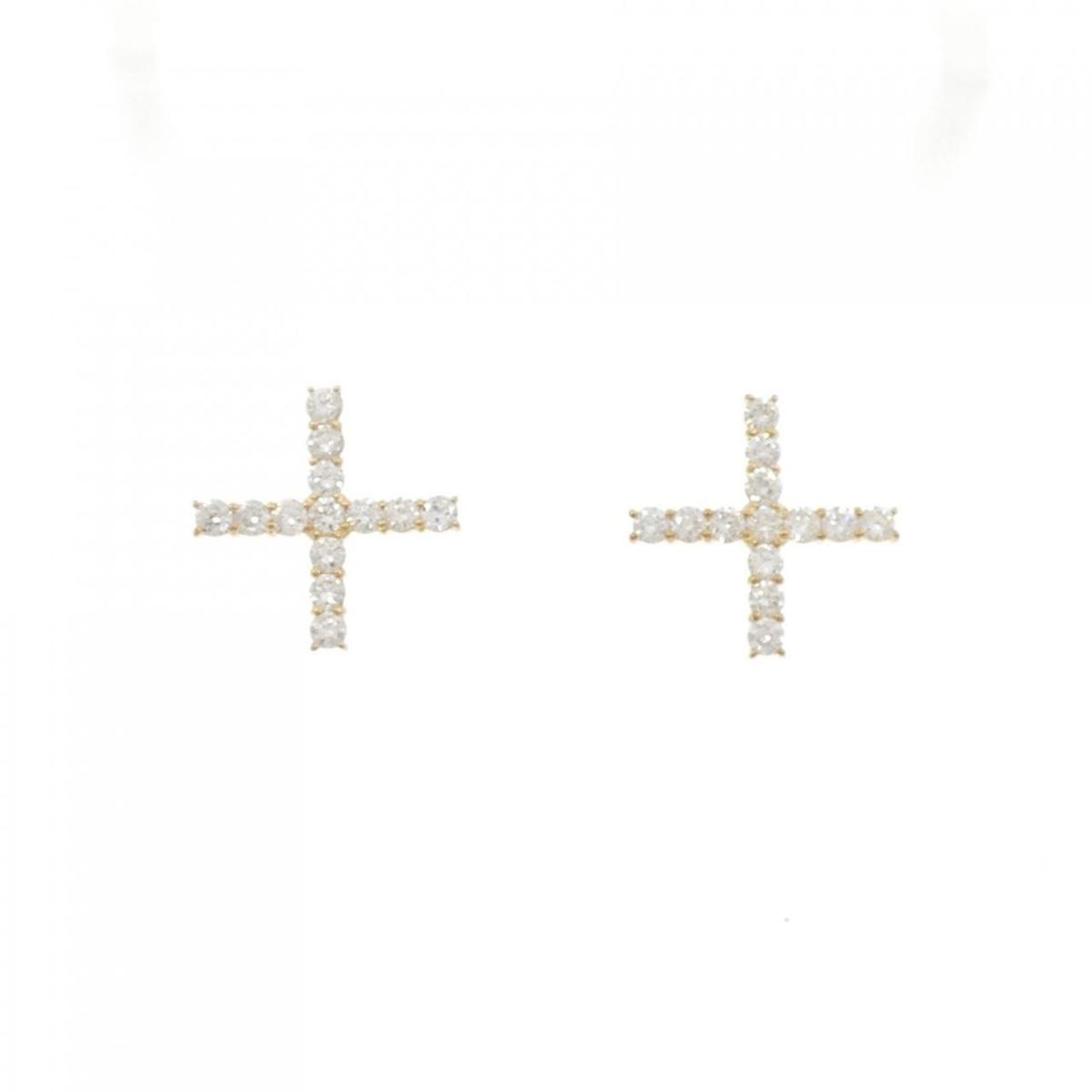 【リメイク】K18YG ダイヤモンド ピアス 0.60CT【中古】