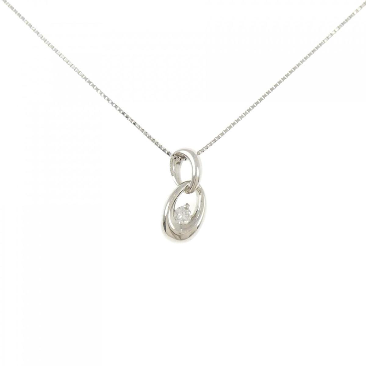 PT900/PT850 ダイヤモンド ネックレス 0.13CT【中古】
