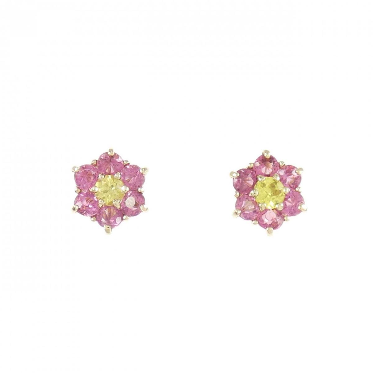 K10PG フラワー サファイヤ ピアス 0.26CT【中古】 28,340円