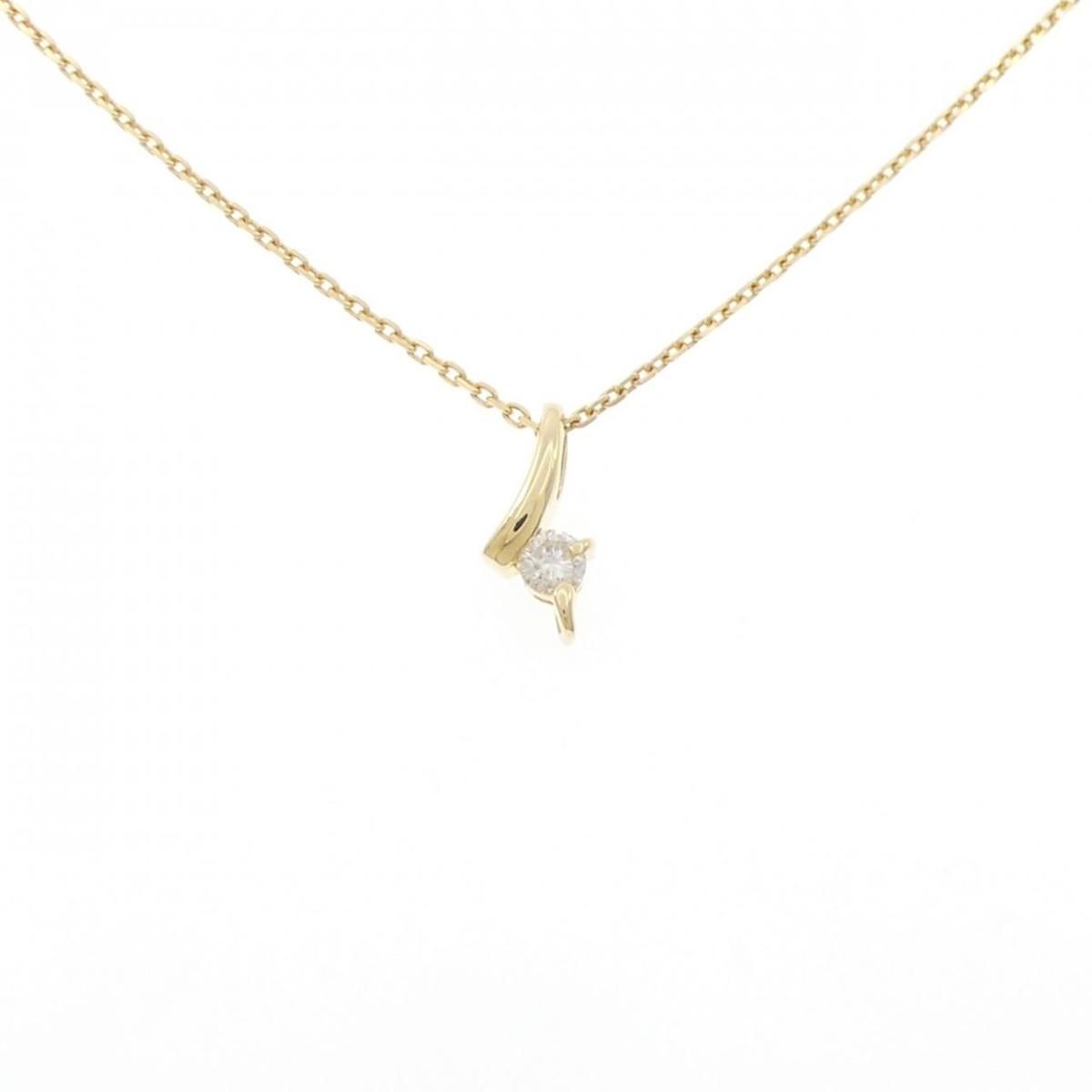 K18YG ダイヤモンド ネックレス 0.13CT【中古】