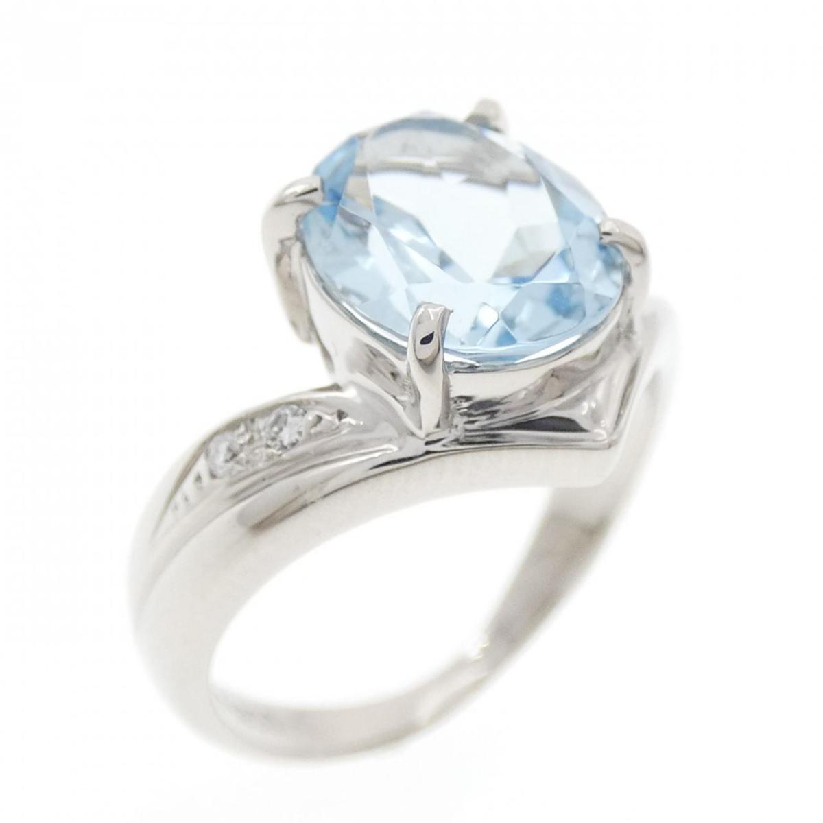 PT900 アクアマリン リング 2.20CT【中古】