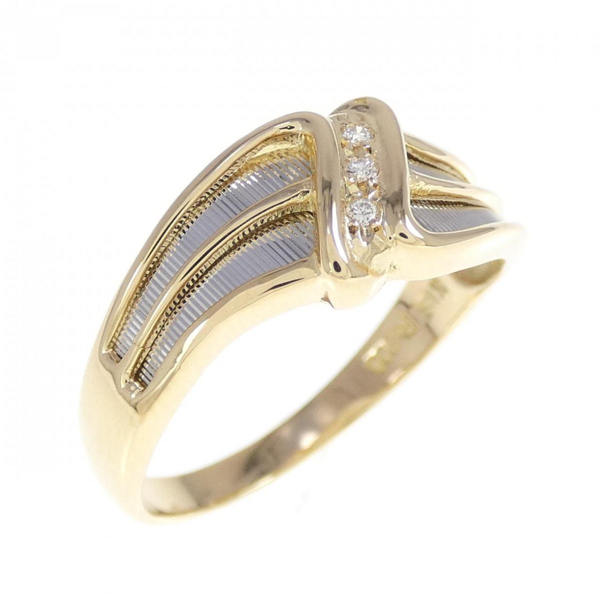 K18YG/PT900 ダイヤモンド リング 0.01CT【中古】