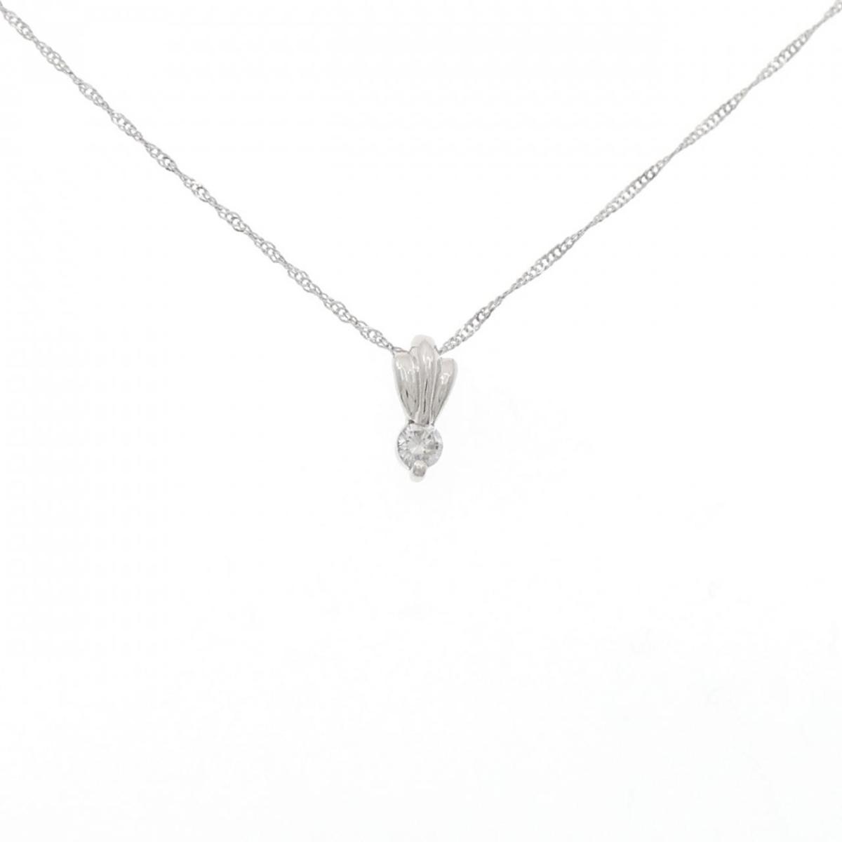 PT900/PT850 ダイヤモンド ネックレス 0.07CT【中古】