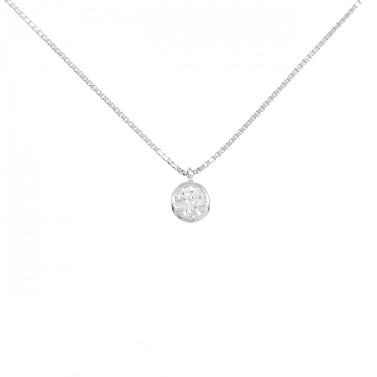 K18WG ソリティア ダイヤモンド ネックレス 0.20CT【中古】