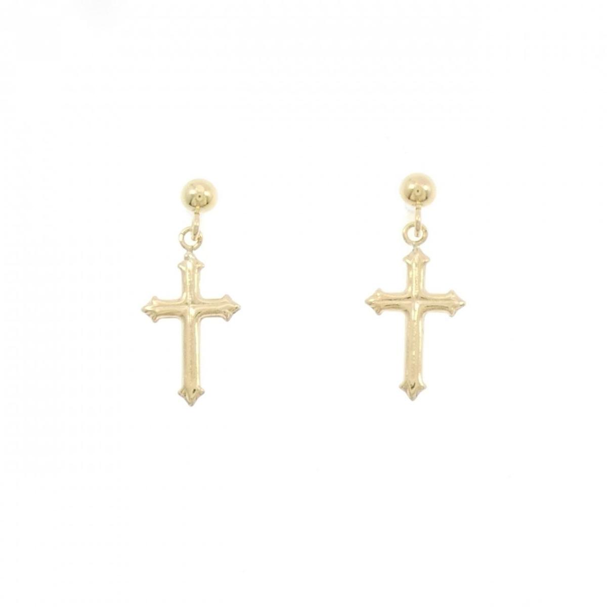 【新品】K18YG クロス ピアス【新品】