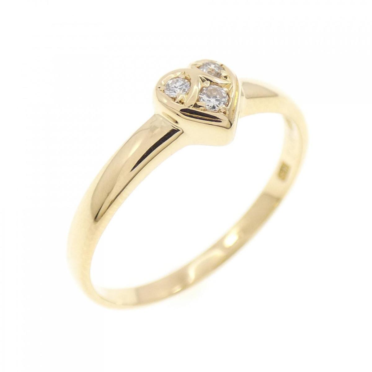 K18YG ハート ダイヤモンド リング 0.06CT【中古】