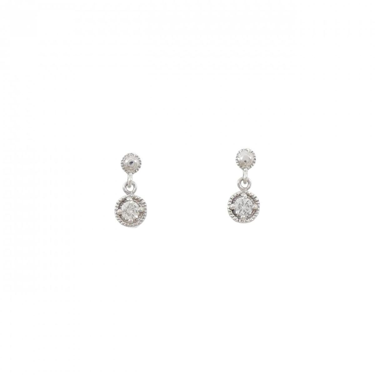 PT900 ダイヤモンド ピアス 0.12CT【中古】