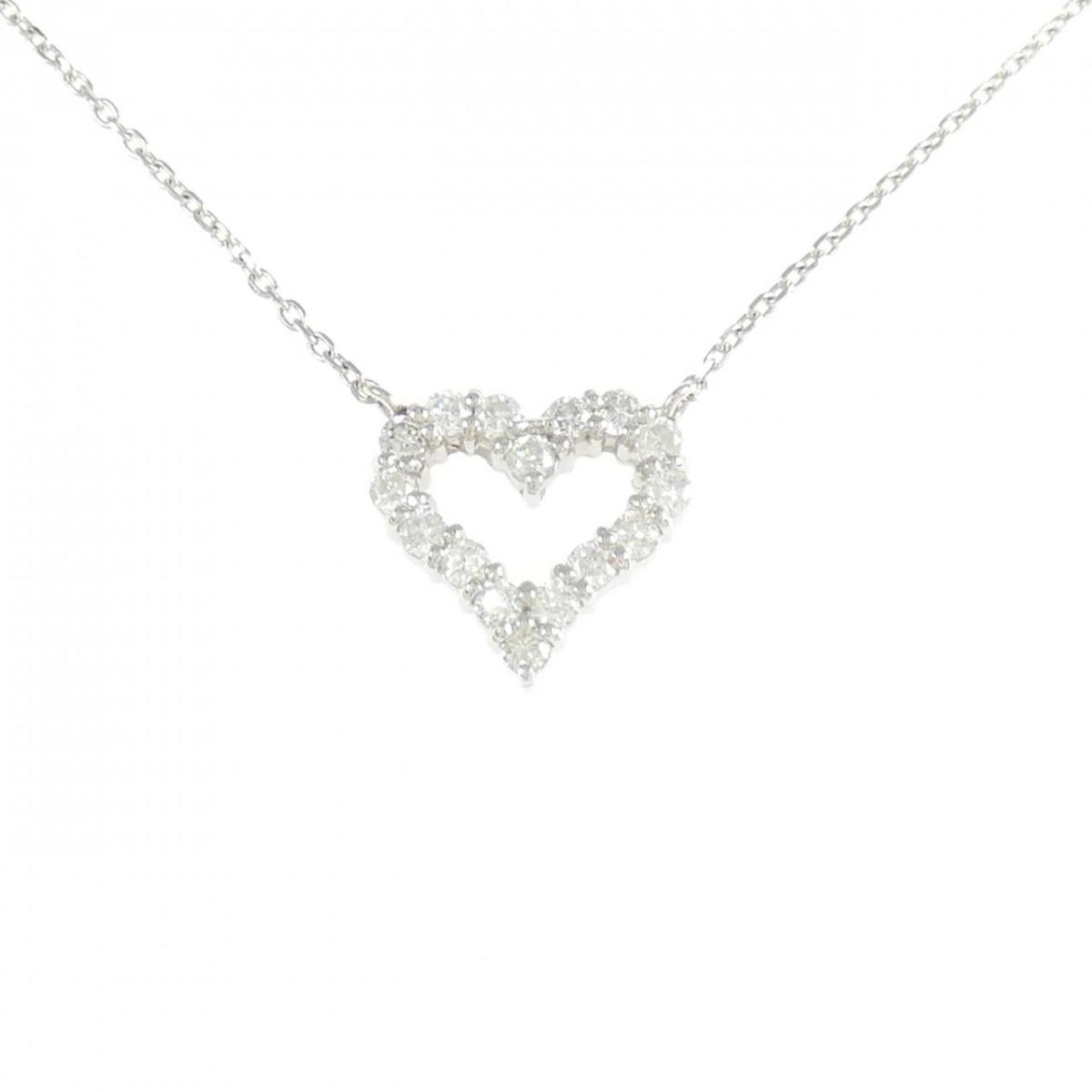 PT850 ハート ダイヤモンド ネックレス 0.50CT【中古】