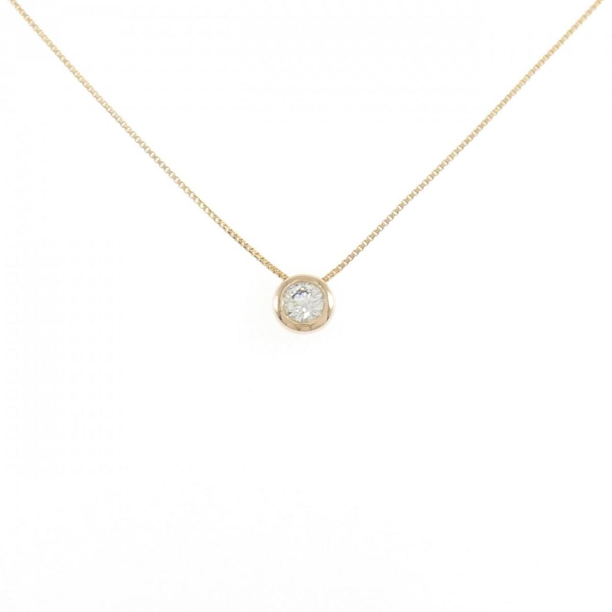 K18PG ソリティア ダイヤモンド ネックレス 0.203CT【中古】