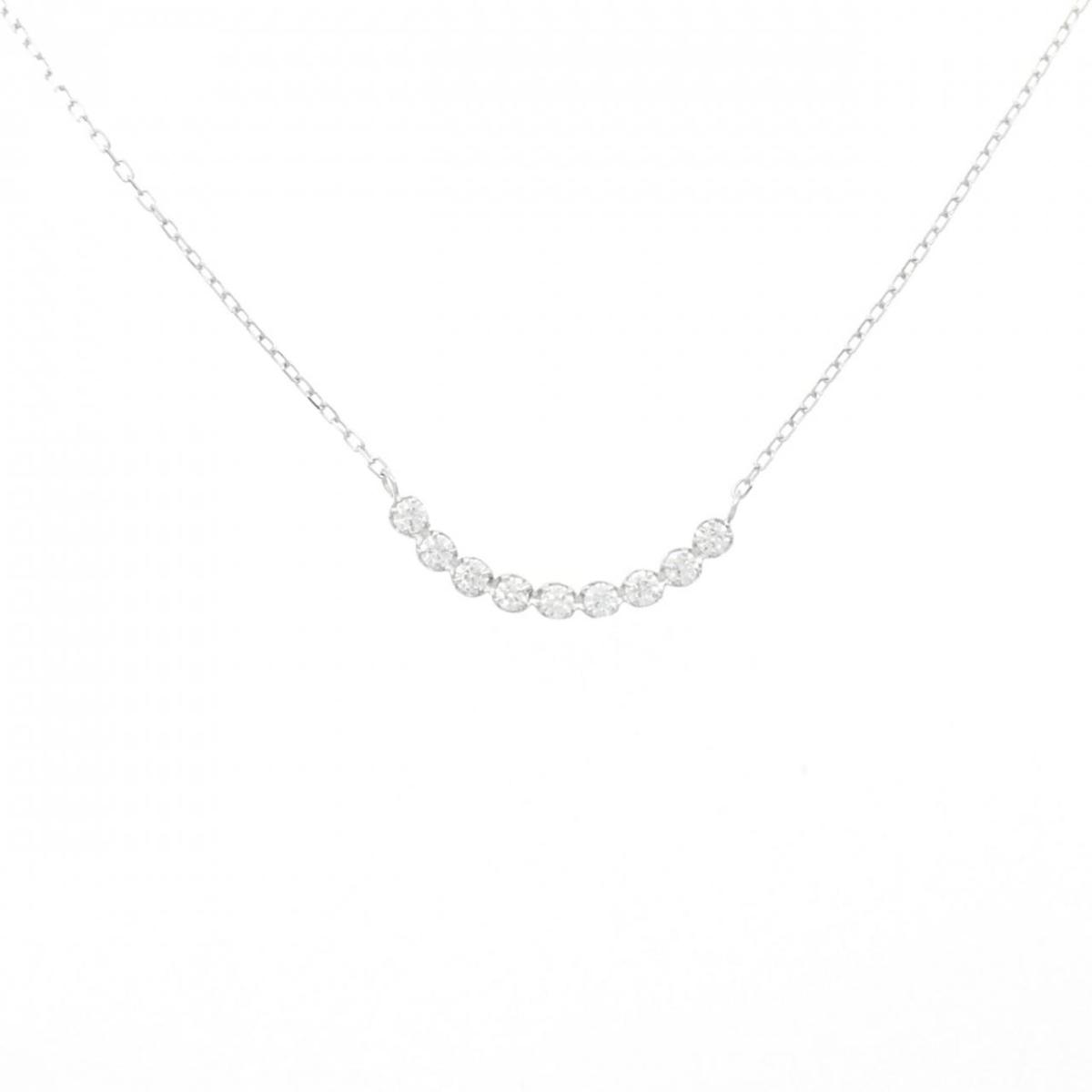K18WG ダイヤモンド ネックレス 0.22CT【中古】