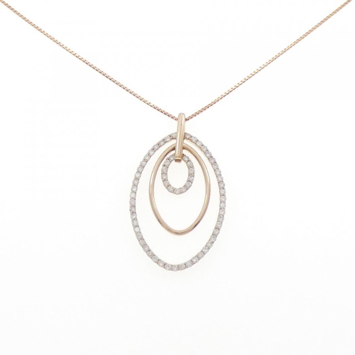 K18PG ダイヤモンド ネックレス 0.70CT【中古】
