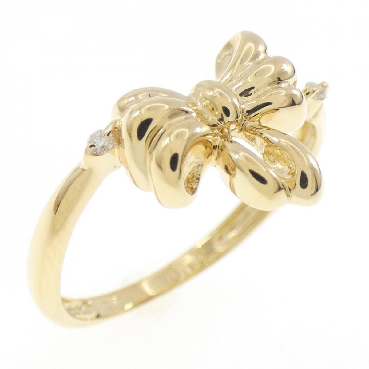 K18YG リボン ダイヤモンド リング 0.02CT【中古】｜KOMEHYO ONLINESTORE 店