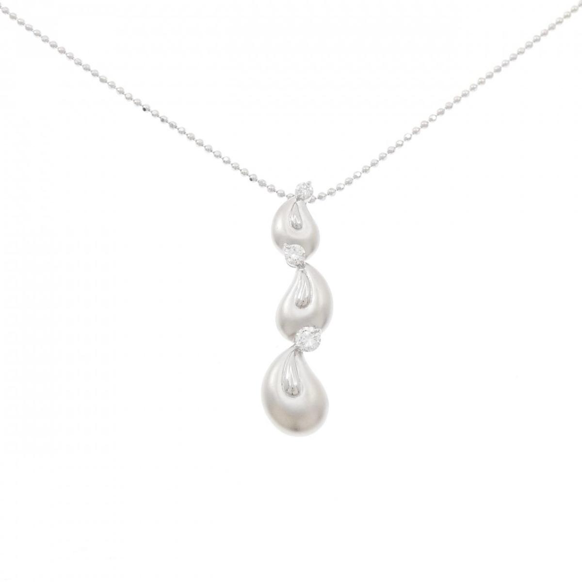K18WG ダイヤモンド ネックレス 0.22CT【中古】