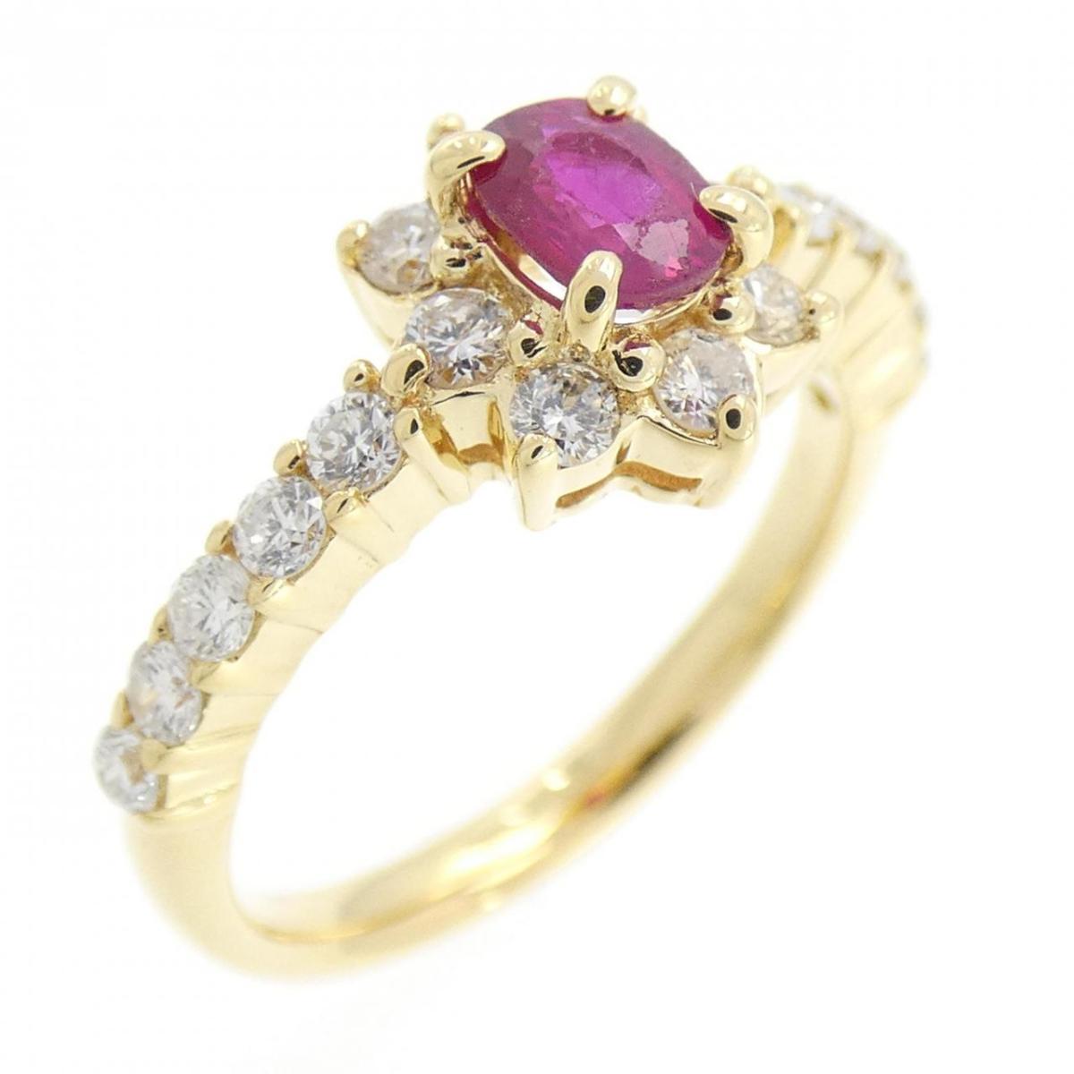 K18YG ルビー リング 0.39CT【中古】