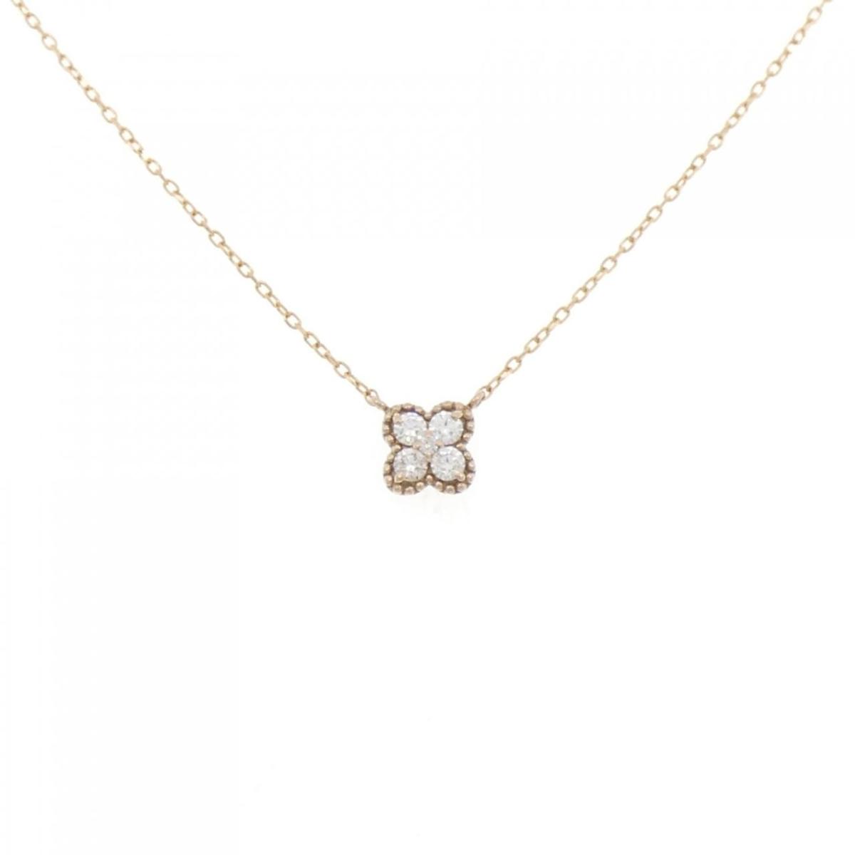 ヴァンドーム フラワー ダイヤモンド ネックレス 0.12CT【中古】
