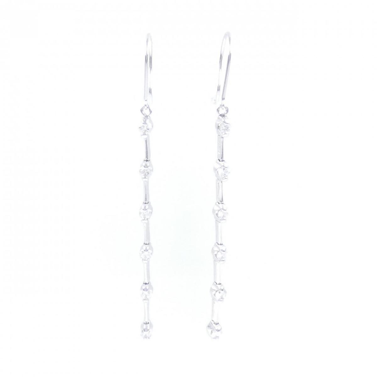 K18WG/K14WG ダイヤモンド ピアス 0.72CT【中古】