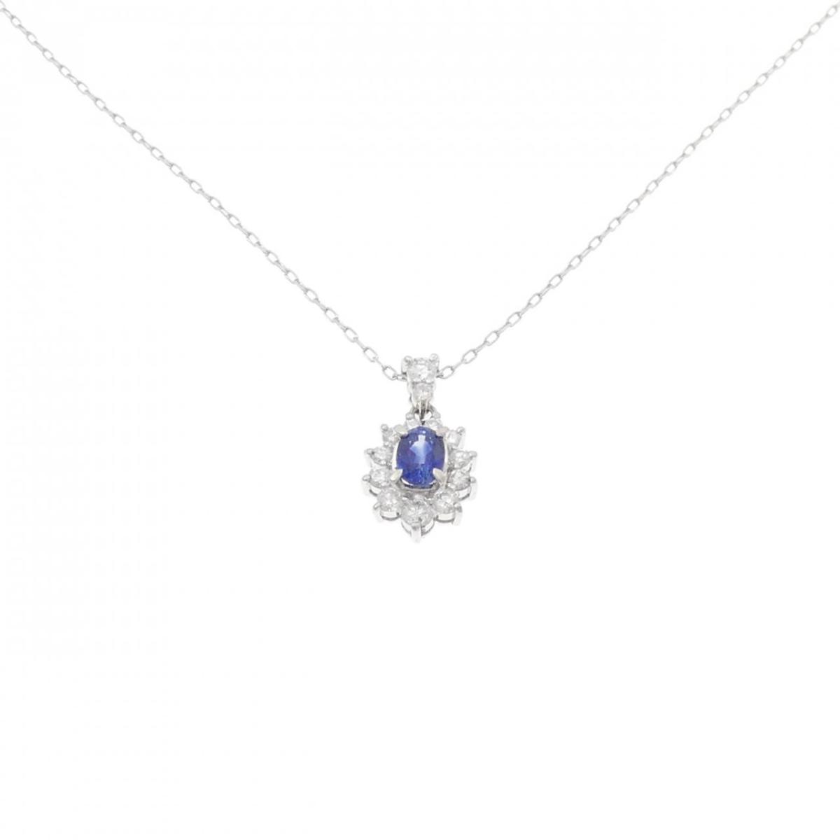 PT900/PT850 サファイヤ ネックレス 0.58CT【中古】