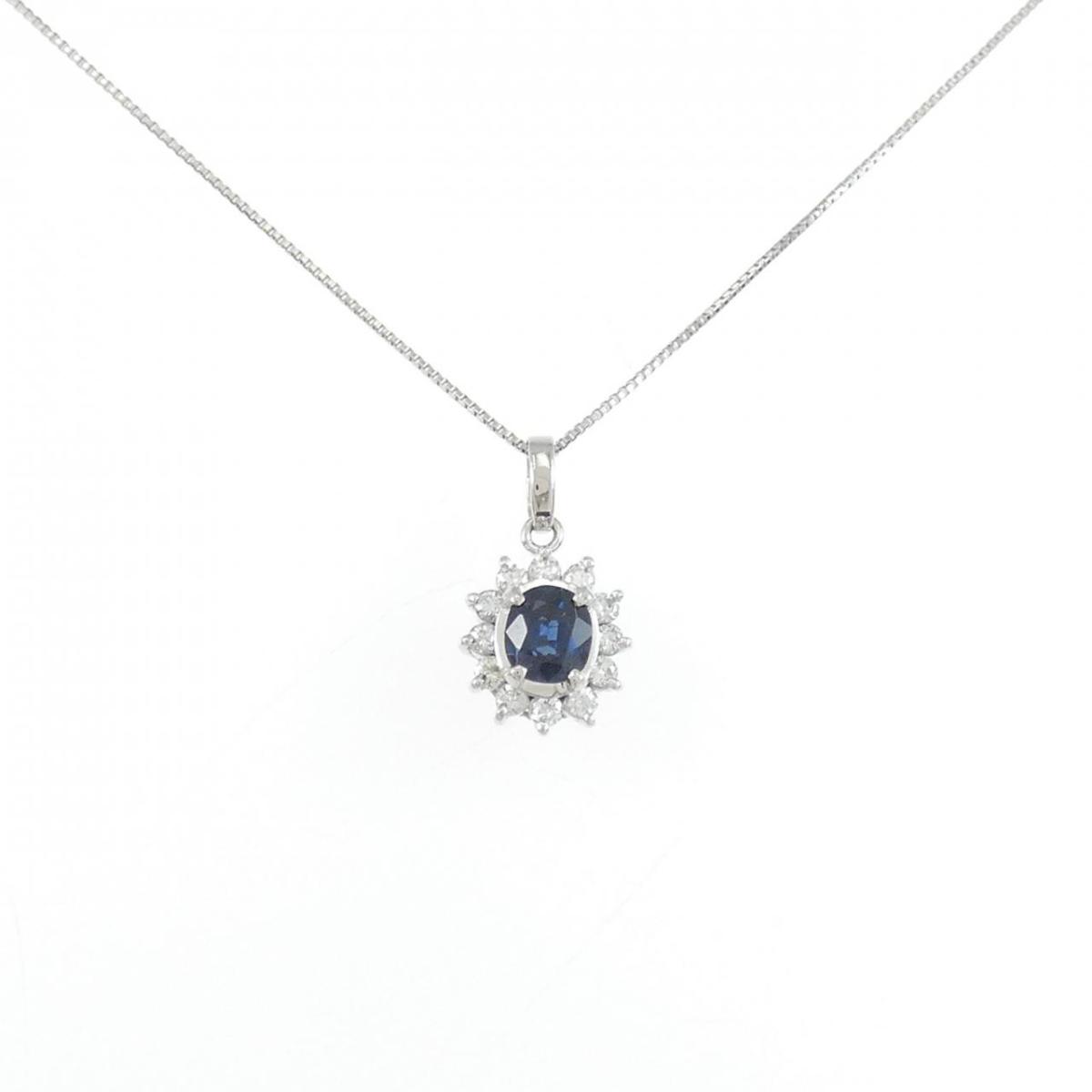 PT900/PT850 サファイヤ ネックレス 0.49CT【中古】