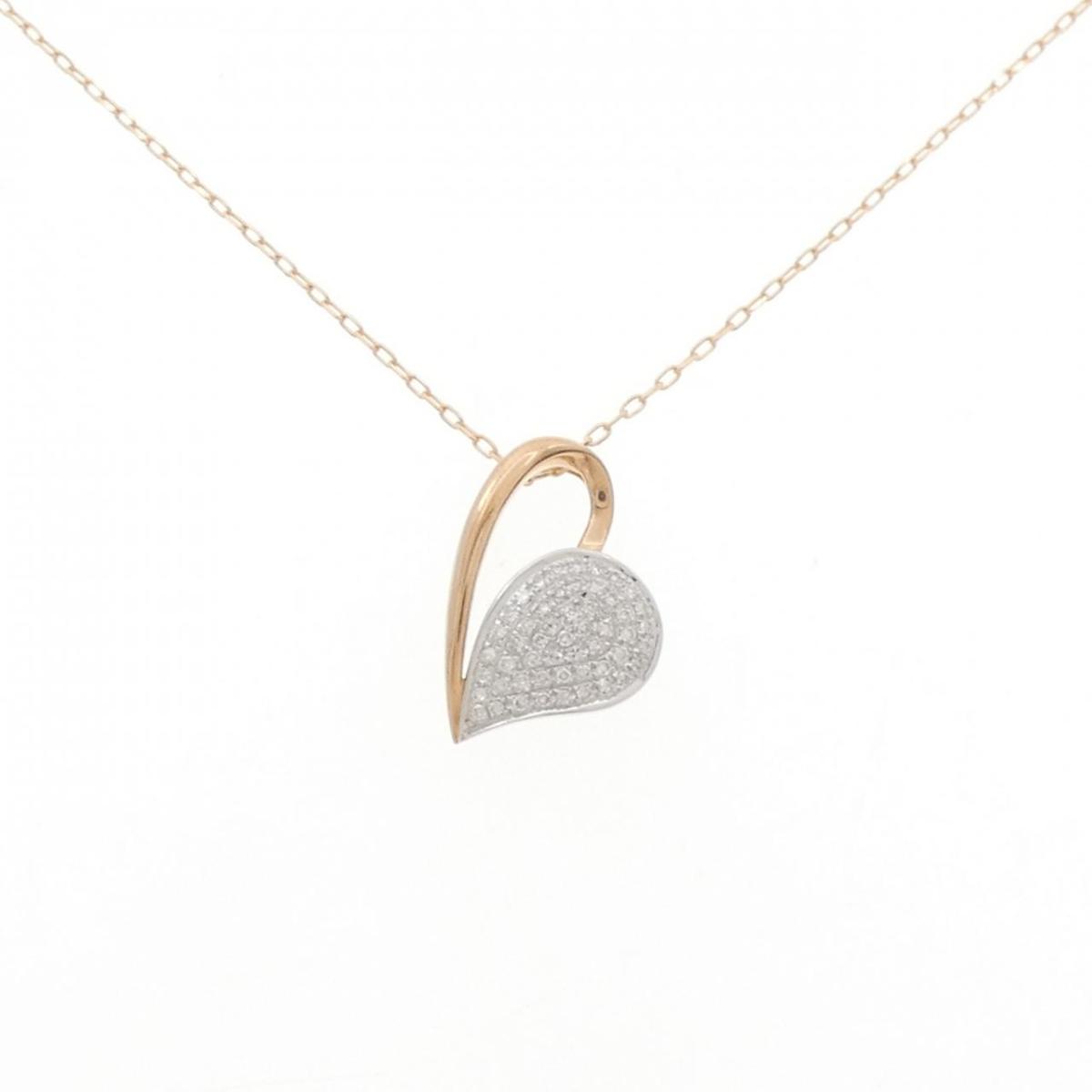 K18PG/K18WG ハート ダイヤモンド ネックレス 0.18CT【中古】|KOMEHYO ONLINESTORE 店