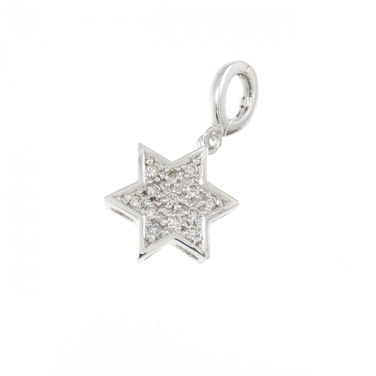 K18WG ダイヤモンド ペンダント 0.13CT【中古】