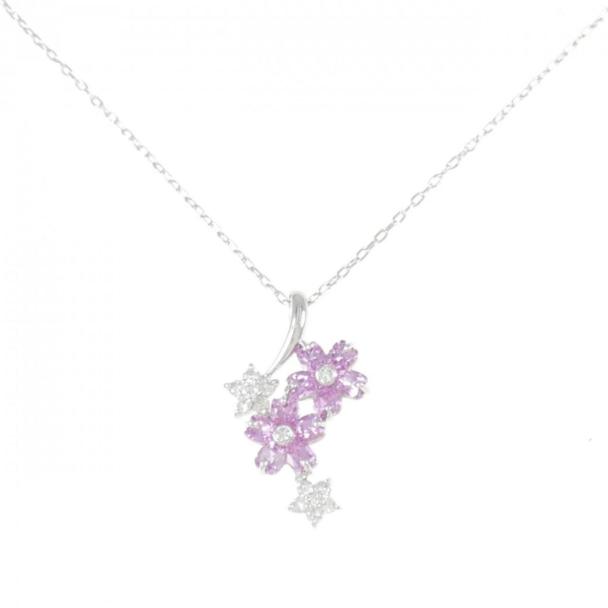 K18WG フラワー サファイヤ ネックレス 1.10CT【中古】｜KOMEHYO ONLINESTORE 店