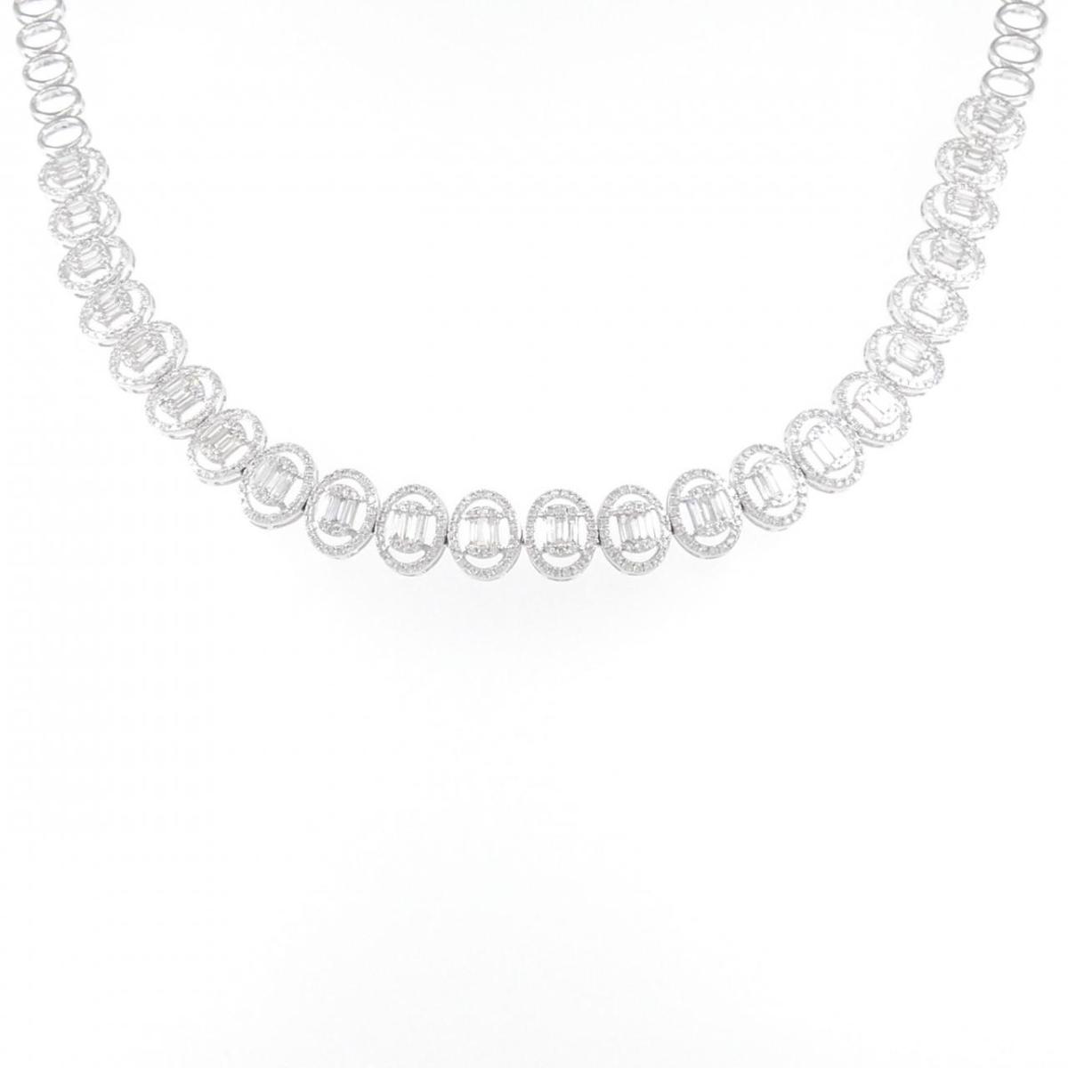 K18WG ダイヤモンド ネックレス 3.59CT【中古】