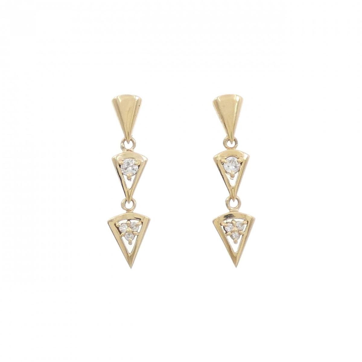 K18YG ダイヤモンド ピアス 0.14CT【中古】