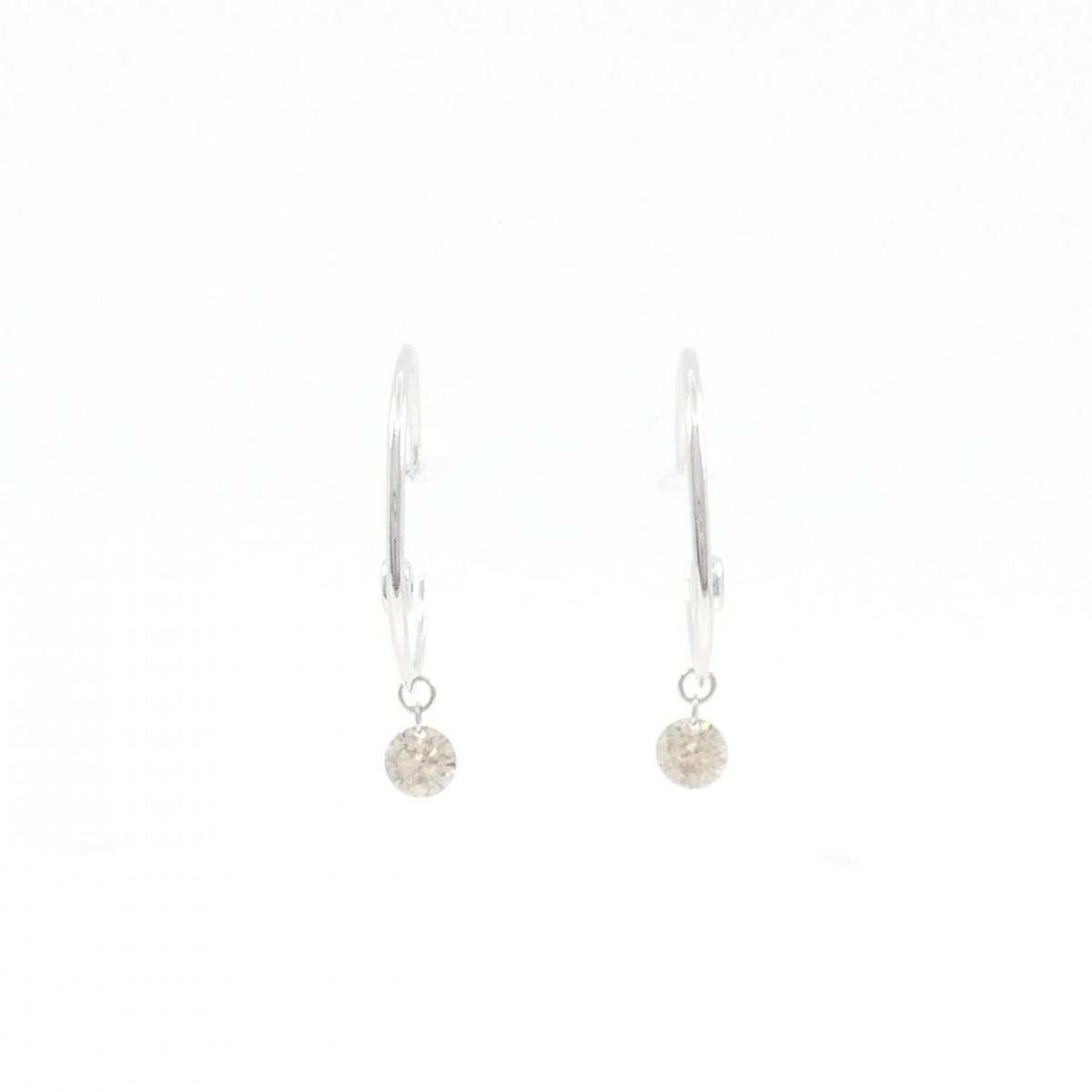 K18WG ダイヤモンド ピアス 0.50CT【中古】