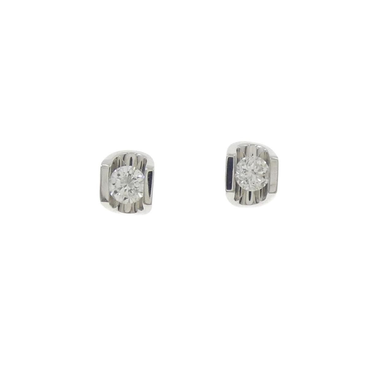 750WG ダイヤモンド ピアス 0.20CT【中古】
