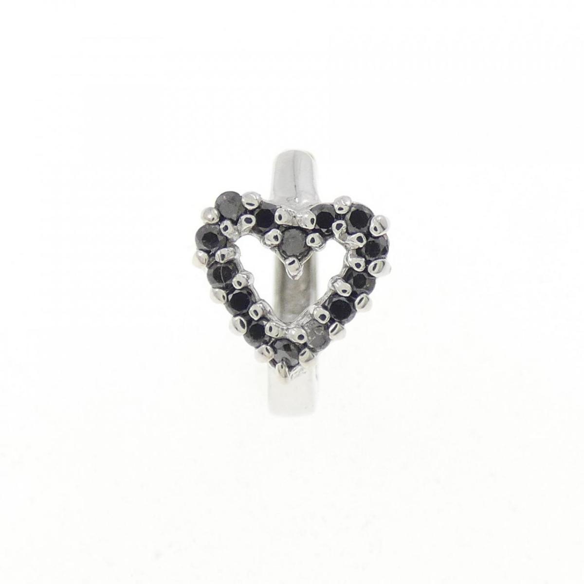 K10WG ハート ダイヤモンド ピアス 0.09CT 片耳【中古】