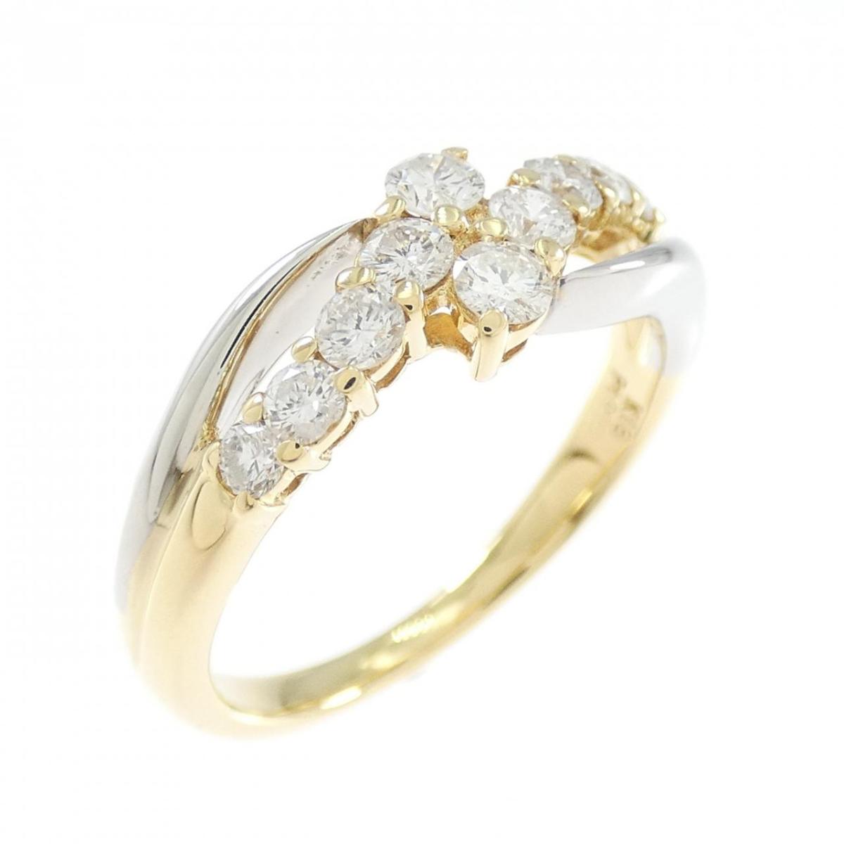 K18YG/PT900 ダイヤモンド リング 0.50CT【中古】 74,580円