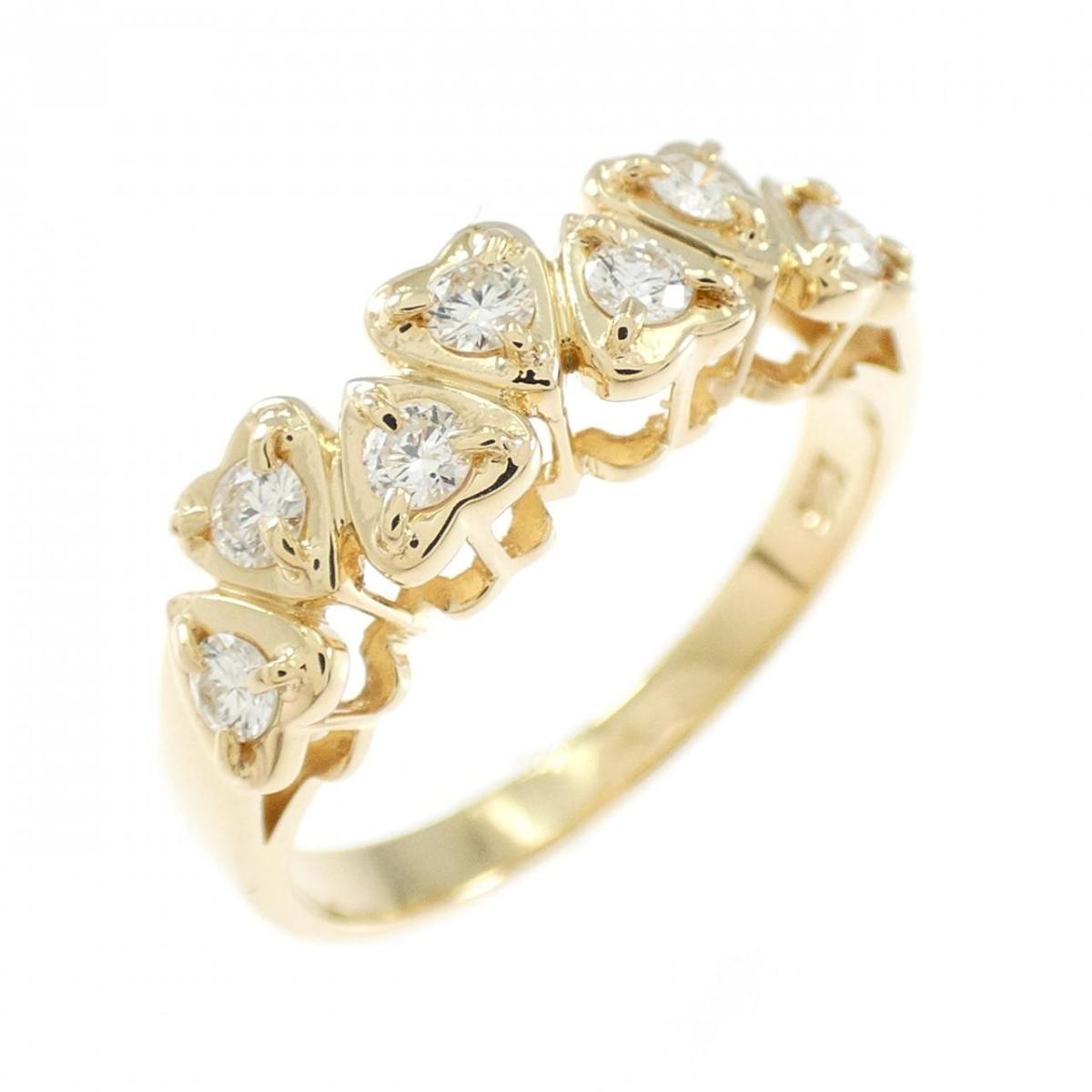 K18YG ハート ダイヤモンド リング 0.24CT【中古】 64,680円