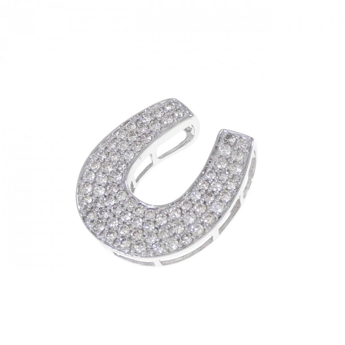 K18WG ホースシュー ダイヤモンド ペンダント 0.50CT【中古】|KOMEHYO ONLINESTORE 店
