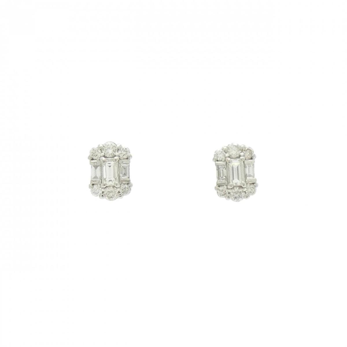 PT900 ダイヤモンド ピアス 0.40CT【中古】