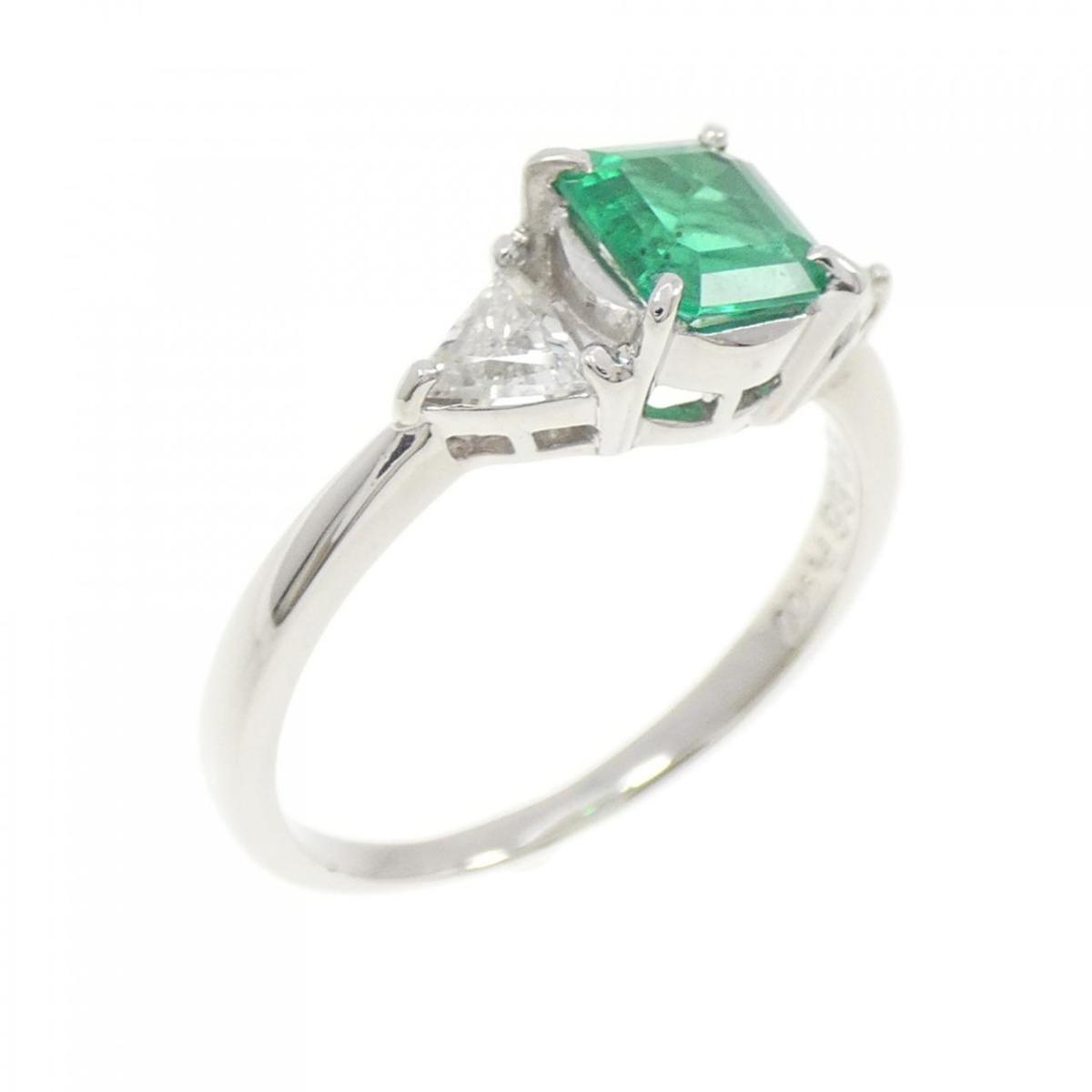 PT900 エメラルド リング 0.66CT【中古】