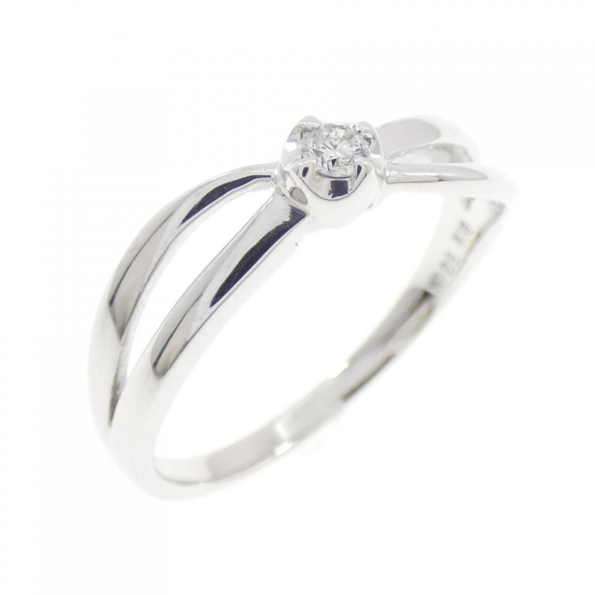 K18WG ダイヤモンド リング 0.05CT【中古】