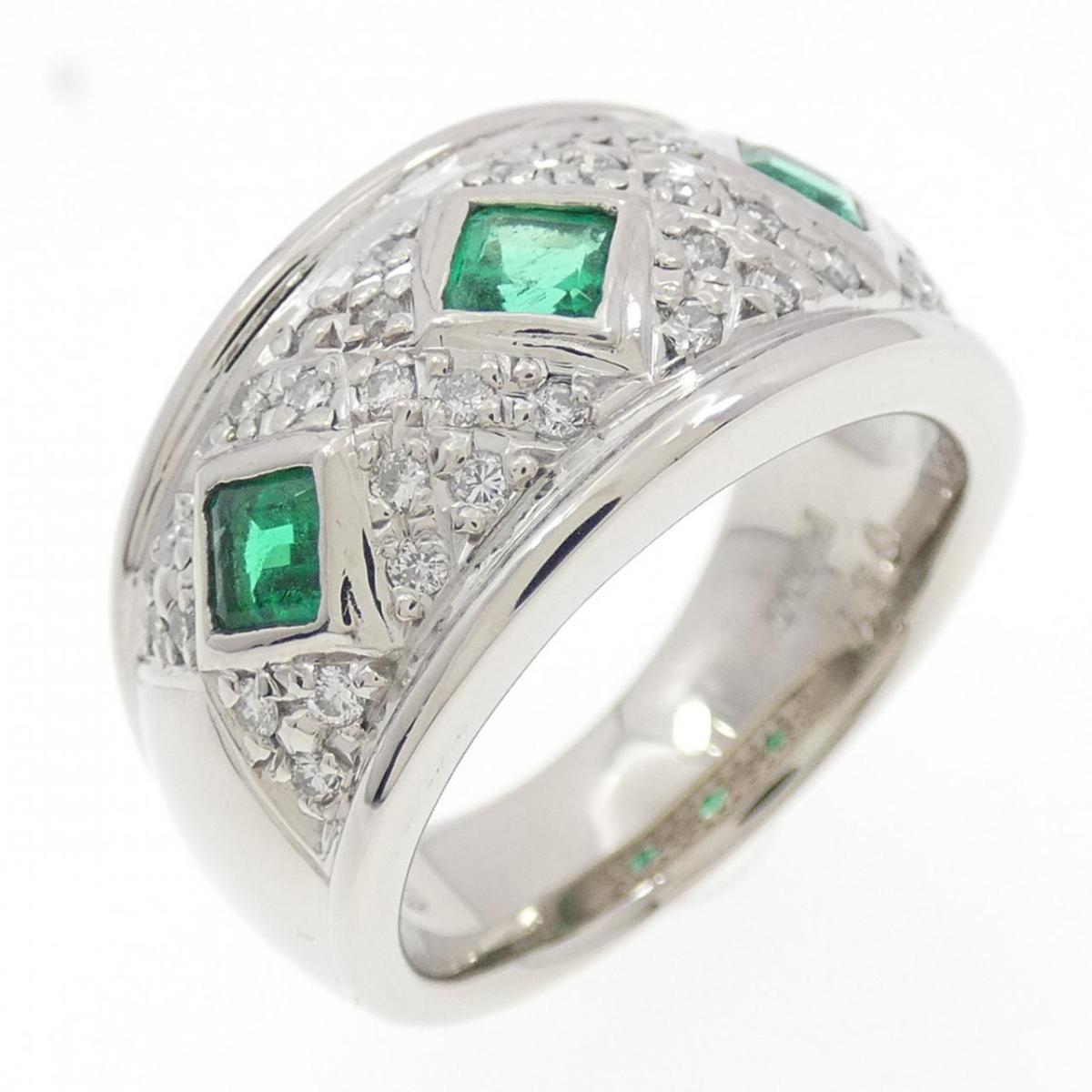 PT900 エメラルド リング 0.51CT【中古】