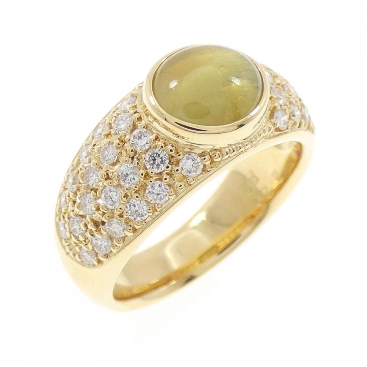 K18YG クリソベリルキャッツアイ リング 2.25CT【中古】 215,300円