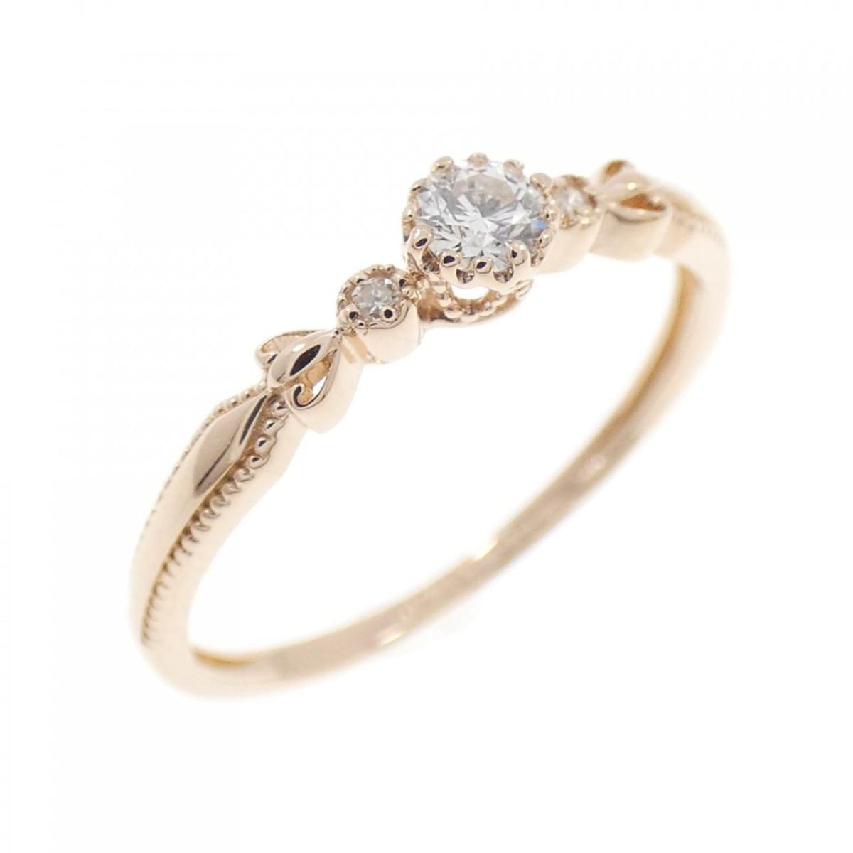 K18PG ダイヤモンド リング 0.09CT【中古】 28,340円