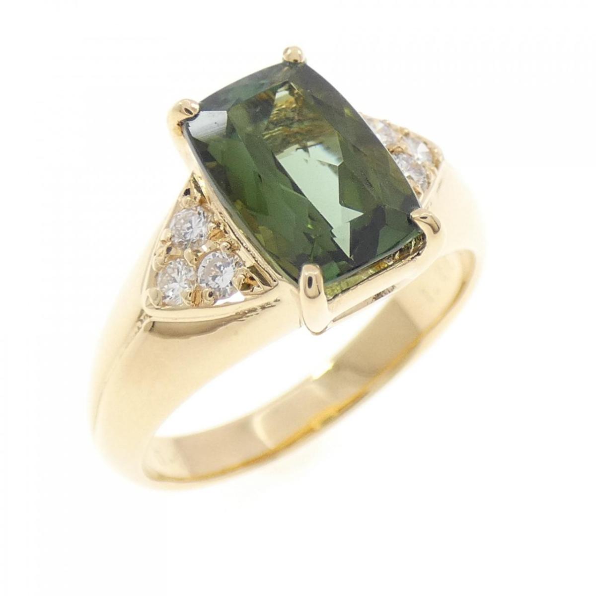 K18YG トルマリン リング 1.86CT【中古】