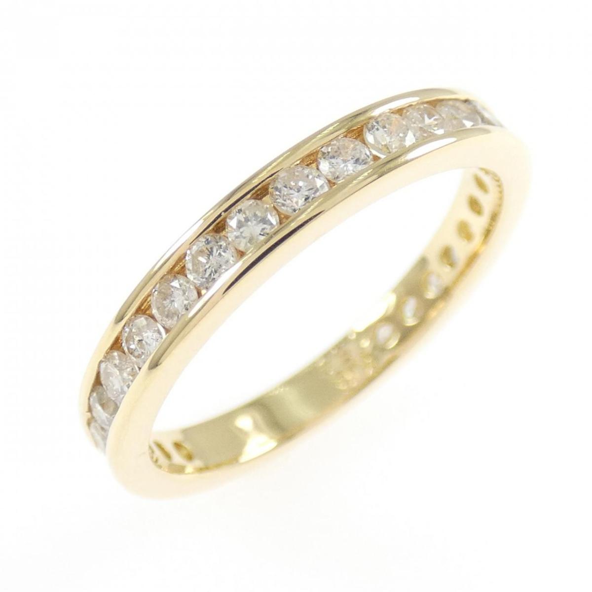 K18YG ハーフエタニティ ダイヤモンド リング 0.55CT【中古】