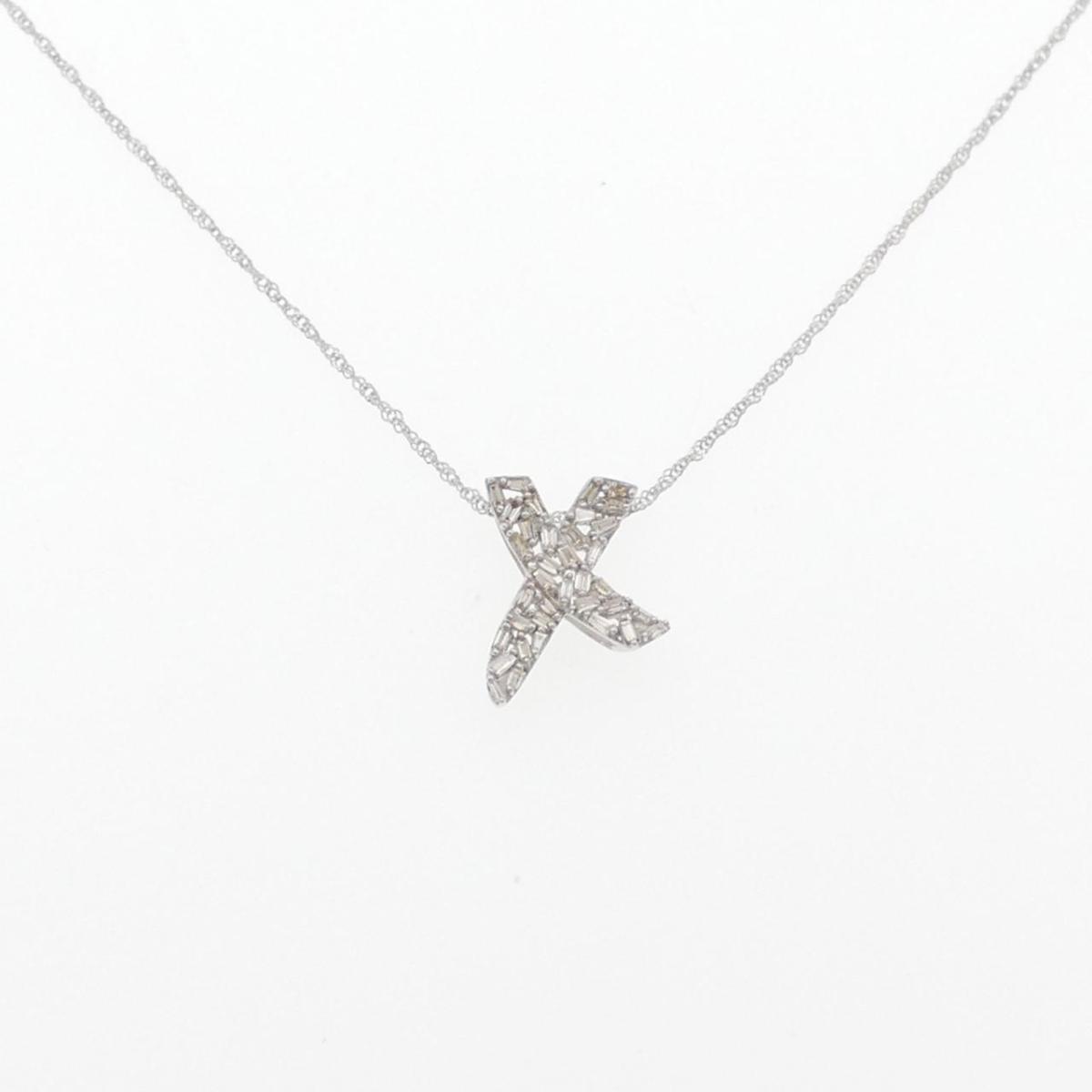 K18WG ダイヤモンド ネックレス 0.30CT【中古】
