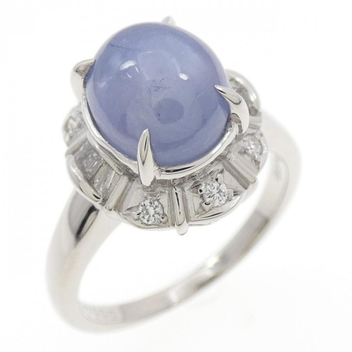 PT900 スターサファイヤ リング 6.08CT【中古】