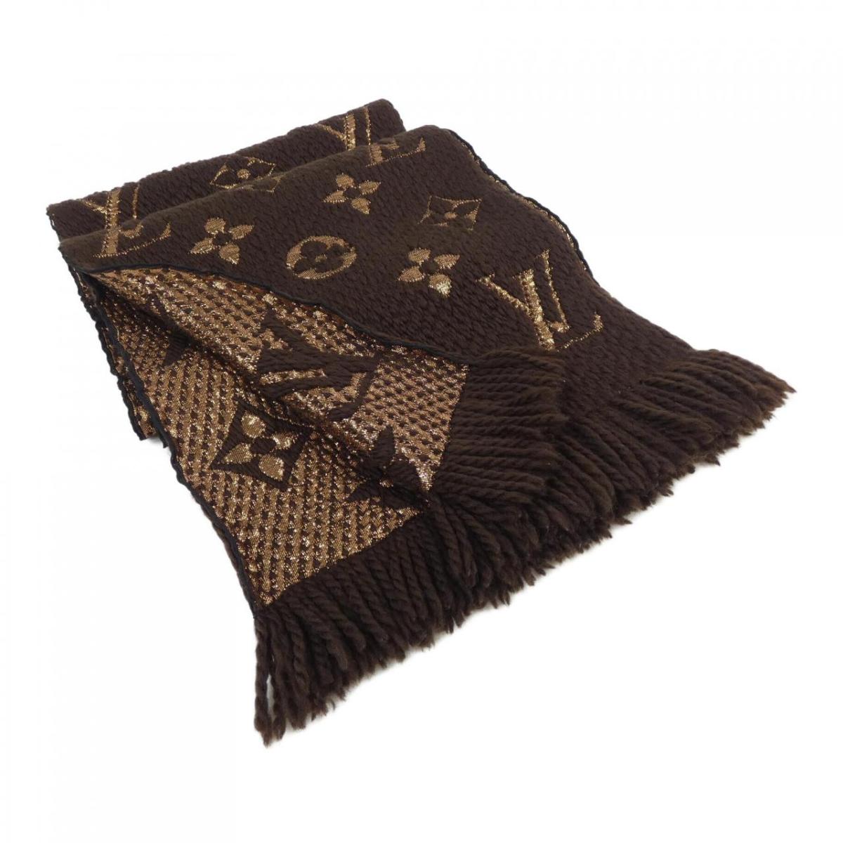 ルイヴィトン LOUIS VUITTON エシャルプ ロゴマニア シャイン M71383 MUFFLER【中古】