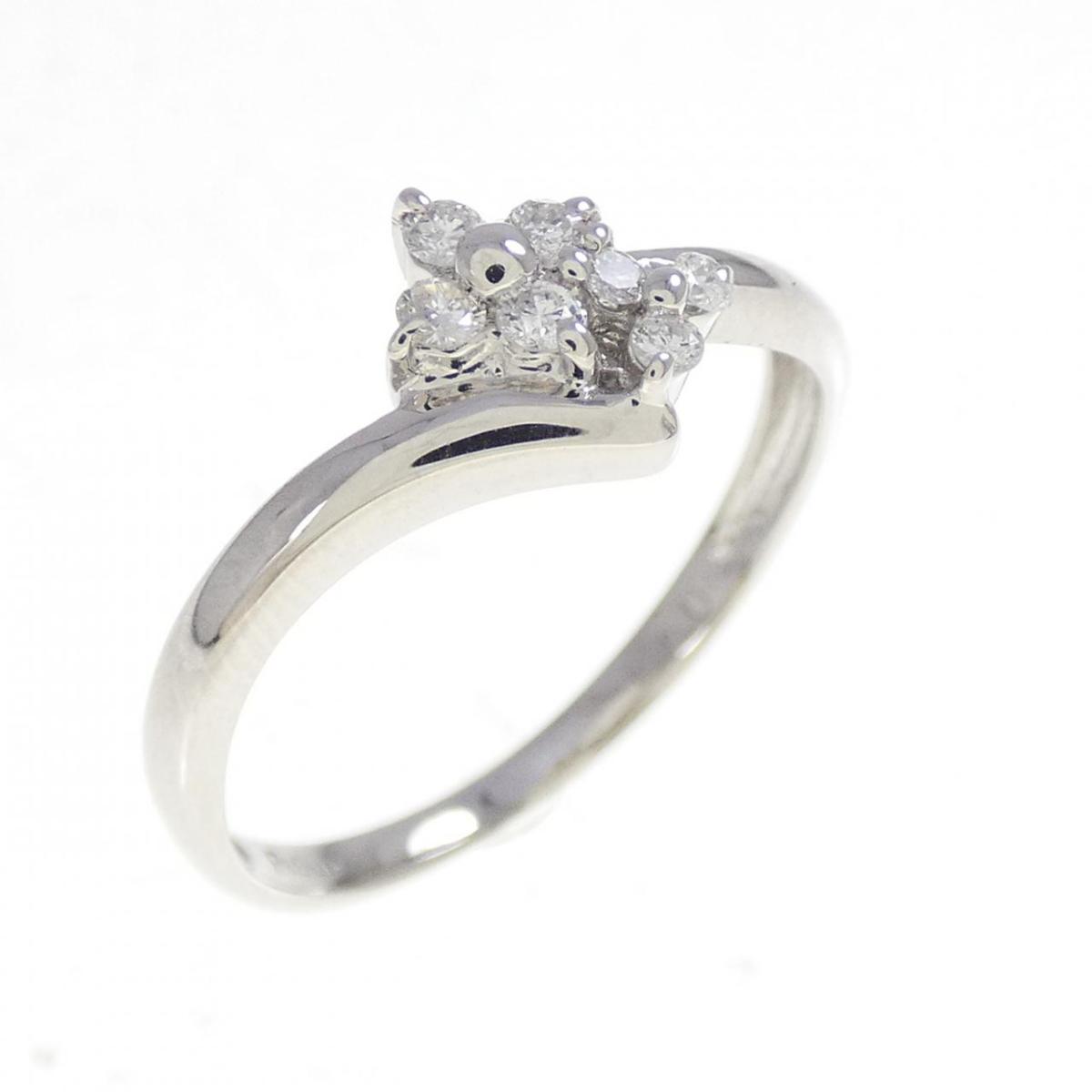 PT900 フラワー ダイヤモンド リング 0.10CT【中古】